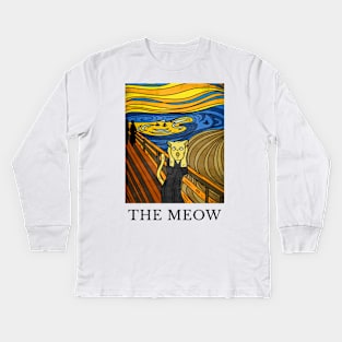 Kawaii Cat Famous Cat Art The Meow Kids Long Sleeve T-Shirt